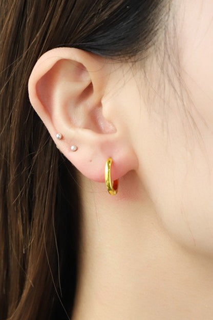 Copper Huggie Earrings