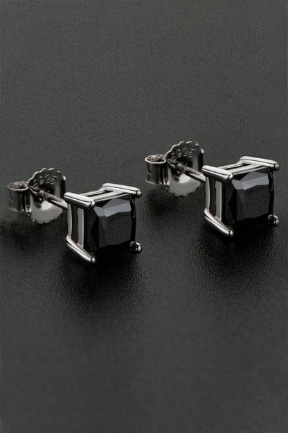 925 Sterling Silver Square Moissanite Stud Earrings