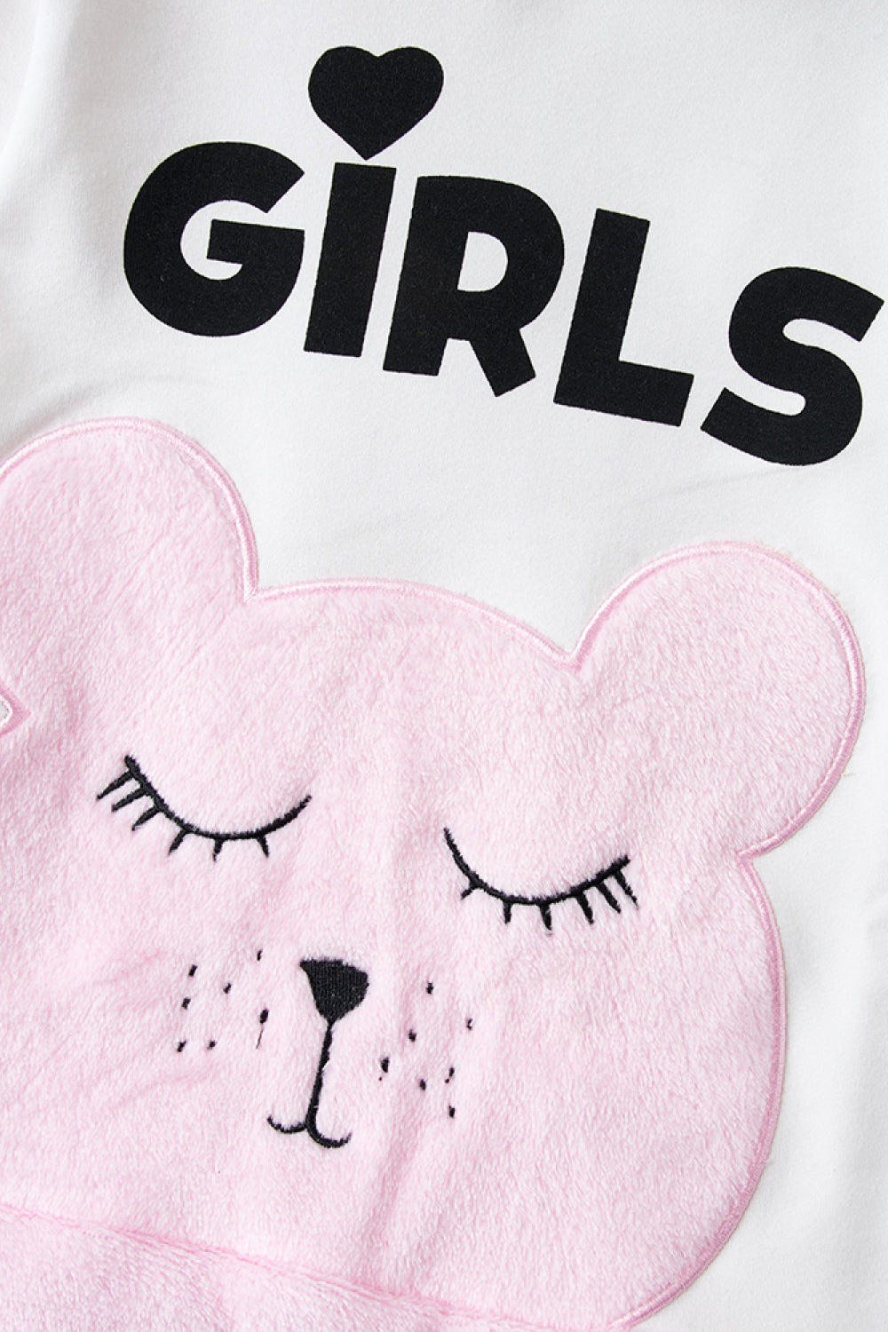 GIRLS Letter Print Bear Graphic Hooded Dress