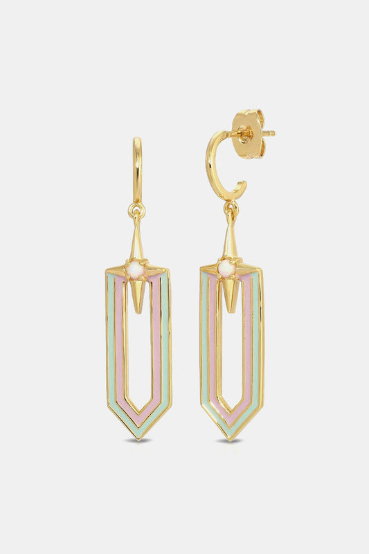Copper C-Hoop Drop Earrings