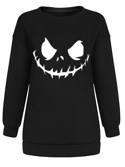 Women's Halloween casual loose long-sleeved pullover sweatshirt top