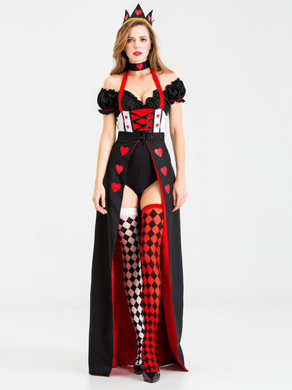 Halloween Cosplay Queen Of Hearts Queen Uniform