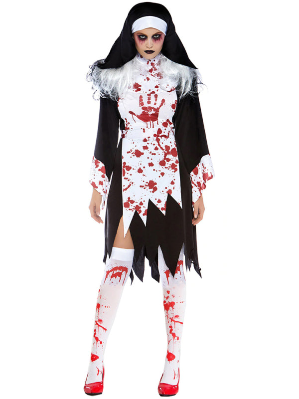 Vampire Zombie Nun Cosplay Halloween Costume