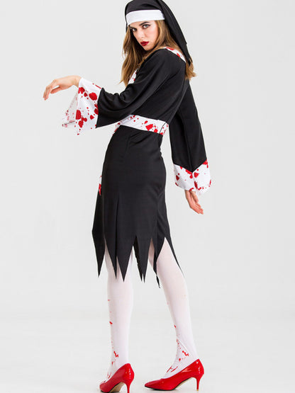 Vampire Zombie Nun Cosplay Halloween Costume